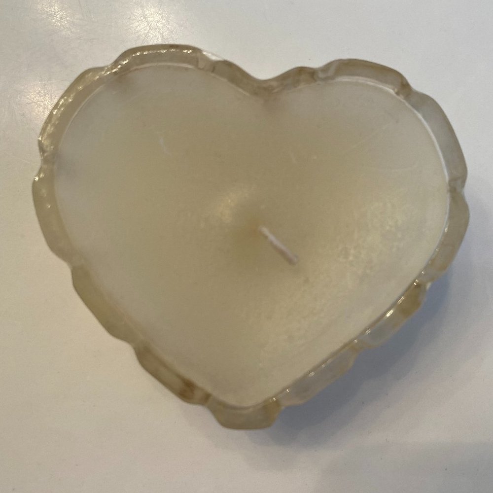 Heart Shaped Glass Candle Holder & Candle